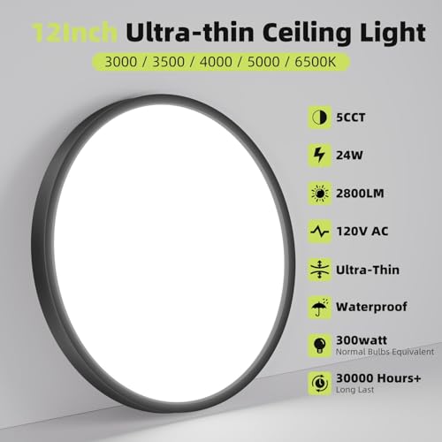 4Pack 12Inch LED Flush Mount Ceiling Light Fixture