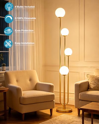 Gold Globe Floor Lamp 4 (4 Count)