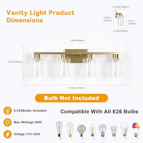 4 Light Bathroom Vanity Light