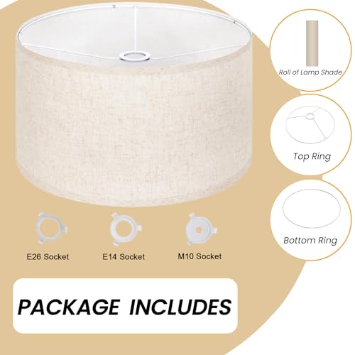 Linen Drum Lamp Shade