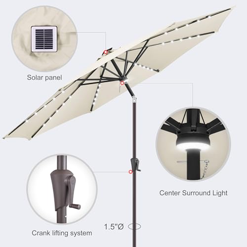Solar Patio Umbrella with Centre Light