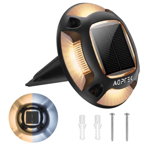 2 Colors in 1 Solar Driveway Lights 1 Pack with Ground Spike Design