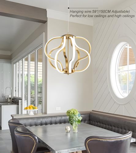 Modern Gold LED Chandelier with Remote Control (8 Count)