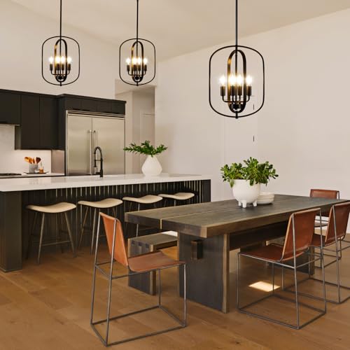 Black Chandelier for Dining Room Light Fixture (4 Count)