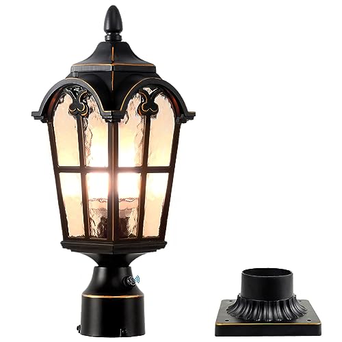 16.7" Dusk Dawn Sensor Outdoor Lamp Post Light with 3