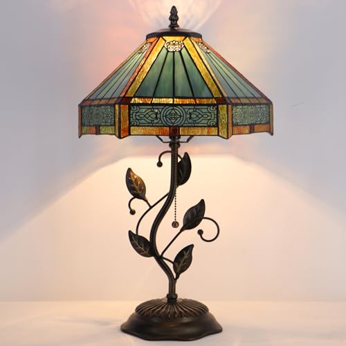 Tiffany Lamp Stained Glass Table Bedside Reading Light W12H19 inch