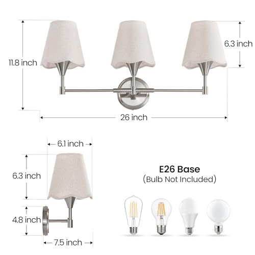 Brushed Nickel Bathroom Vanity Light (Brushed Nickel / 3 LIGHT)