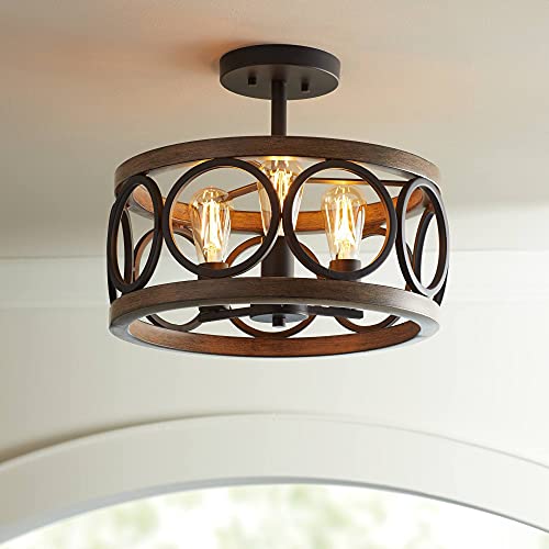 Salima 16" Wide Black Wood 3