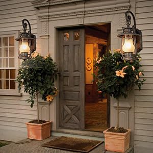 Large Rustic Lantern Wall Sconce Outdoor