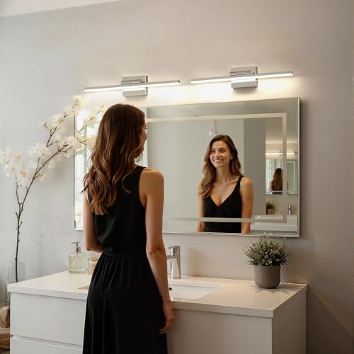 24 Inch 3CCT Bathroom Vanity Light Bar Over Mirror Nickel