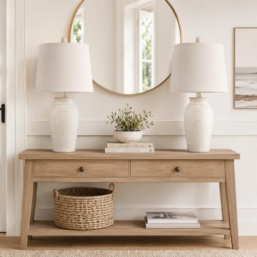 Ceramic Table Lamps Set of 2 for Living Room (2 Count)