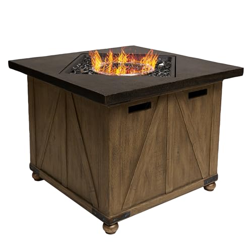24" Wood Grain Fire Pit Table (16 Ounce)