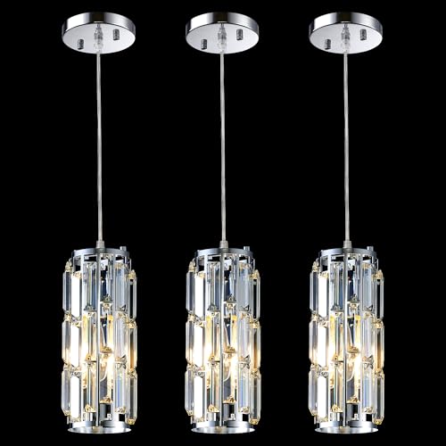 Pendant Lights Kitchen Island Modern Chrome Pendant Light Fixtures (3 Count)