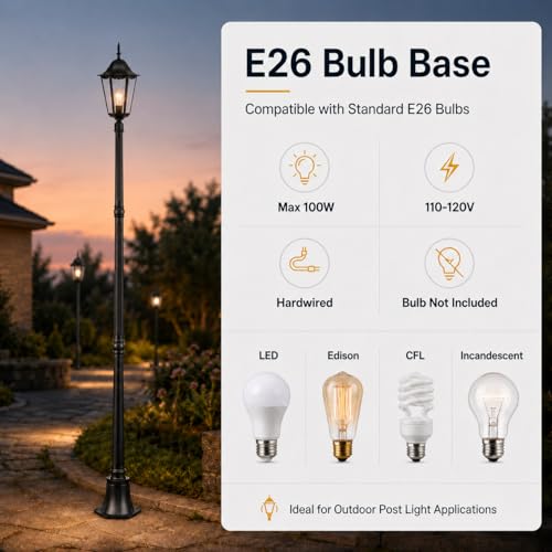 84" Outdoor Lamp Post Light