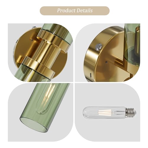 Gold Wireless Battery Operated Wall Sconce with Remote Control (2 Count)