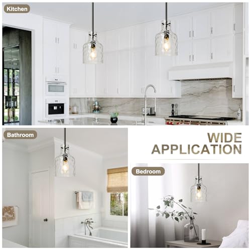 Industrial Glass Pendant Lights for Kitchen Island