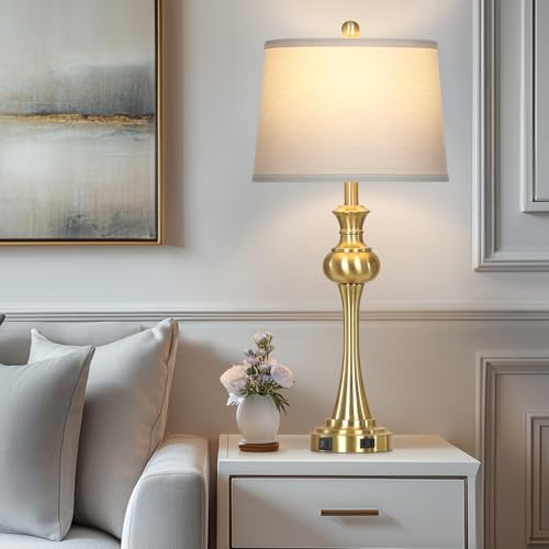 28.75" Gold Table Lamps for Living Room (2 Count)