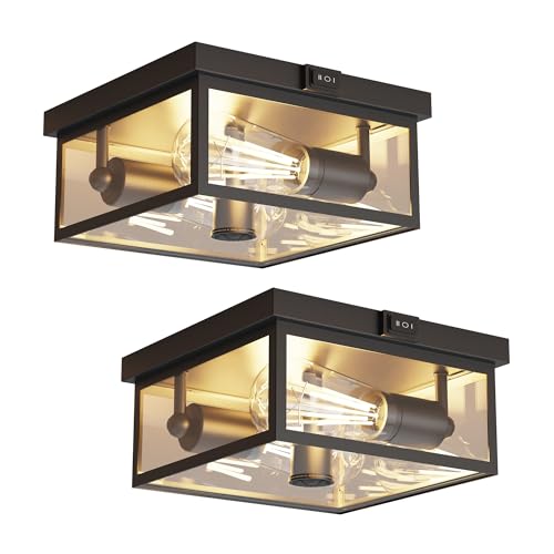 Outdoor Ceiling Light with Motion Sensor (2 Count)