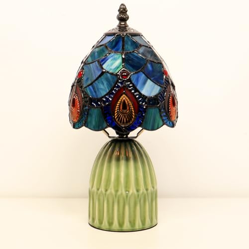 Tiffany Stained Glass Mushroom Table Lamp 12.5 Inch