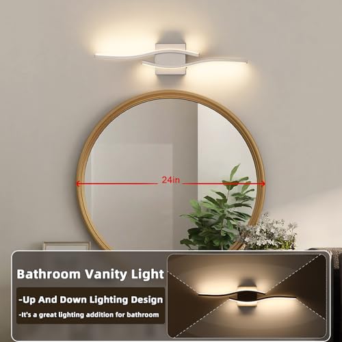 Brushed Nickel Bathroom Vanity Lights Fixtures Over Mirror 5CCT Dimmable Bathroom Light Fixture Modern Vanity Lighting Bar Led Bath Vanity Light 23 Inch Wall Lamp