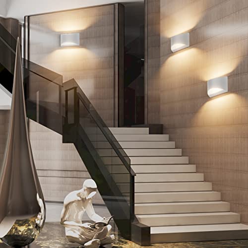 Aluminum Modern Indoor LED Wall Sconce Interior Wall Lights 1 Pack Hardwired Up and Down Wall Mount Light for Living Room Bedroom Hallway Corridor Warm White 3000K
