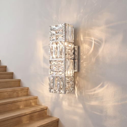 12 Inch Crystal Wall Sconce Chrome Wall Sconces Wall Lighting