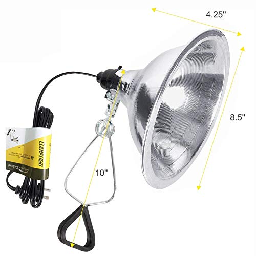Clamp Lamp Light Socket with 8.5 Inch Aluminum Reflector (4 Count)