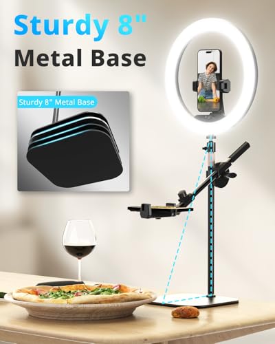 12" Desk Ring Light with Stand and Phone Holder