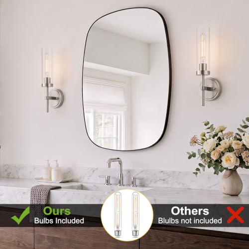 Brushed Nickel Wall Sconces Set of 2 (2 Count)