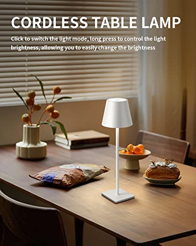 2 Pack Cordless White Table Lamps (2 Count)
