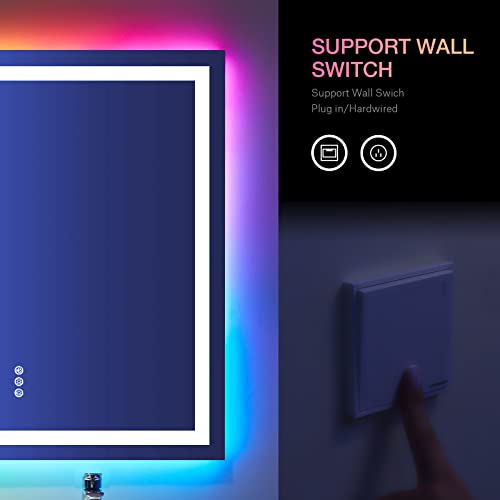24"X36" RGB LED Bathroom Mirror with Lights