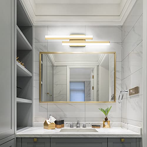 24 Inch LED Vanity Light Brushed Gold Bathroom Light Fixtures Over Mirror Modern Bath Lighting Bar 5CCT