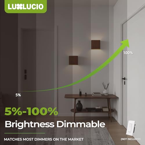 2 Pack Indoor Outdoor Walnut Wood Grain Up and Down LED Wall Light (2 Count)
