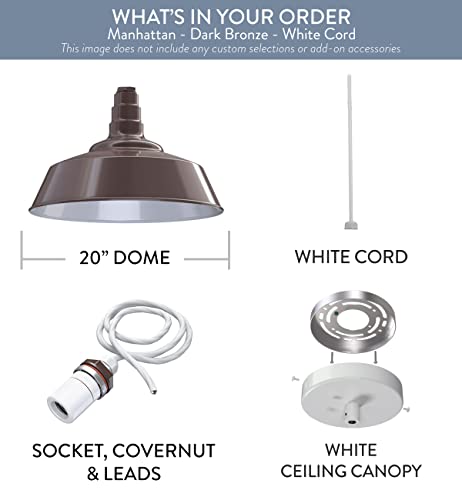 Industrial Pendant Light 20 Inch Extra Large Steel Warehouse