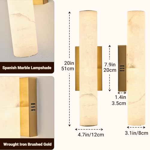 20in Natural Alabaster Wall Sconces