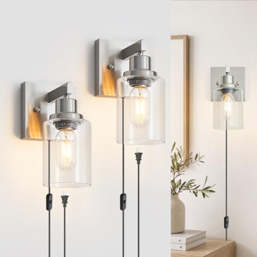 Plug in Wall Sconces Set of 2