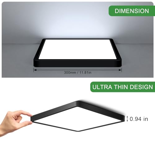 12Inch 24W Square LED Ceiling Light Fixtures Flush Mount