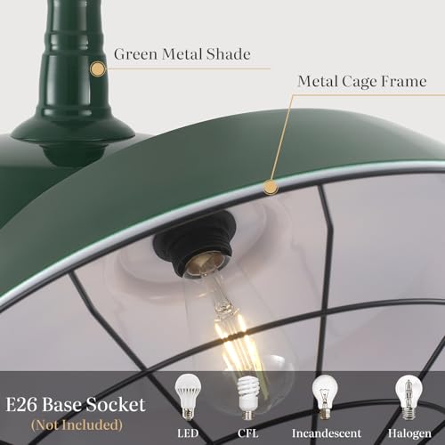 Green Industrial Pendant Lights Kitchen Island (2 Count)