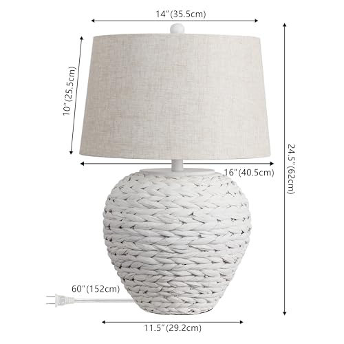 Alaro Table Lamp Woven Water Hyacinth Basket 24.5"