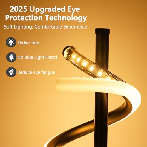 Black Spiral LED Table Lamp