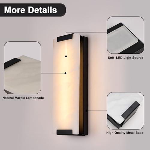 14.2in Alabaster Wall Sconce Hardwired
