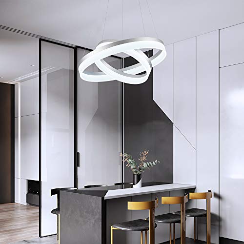 LED Silver Chandeliers Modern Pendant