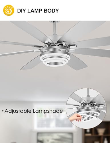 72 Inch Large Modern Ceiling Fans with Lights