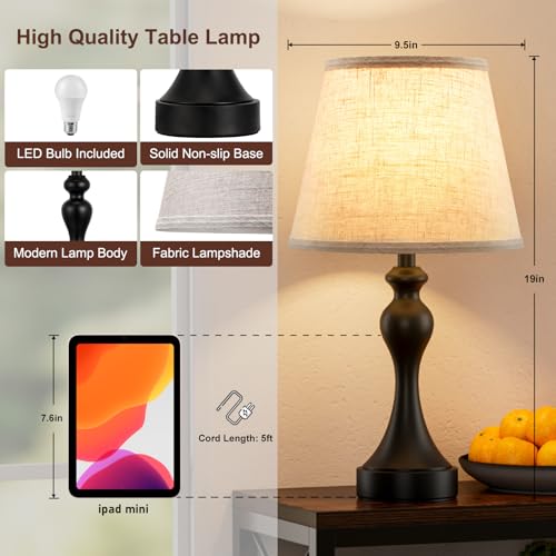 Touch Lamps for Nightstand (2 Count)