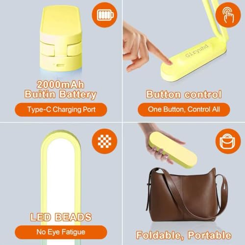 LED Desk Lamp for Office Home & Battery Operated Lamp Rechargeable Lamp Foldable & Portable Light
