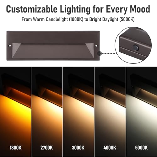 12 Pack 10.6 Inch 5CCT Low Voltage LED Step Lights (12 Count)