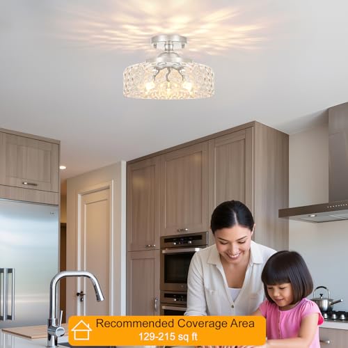 Brushed Nickel Semi Flush Mount Ceiling Light