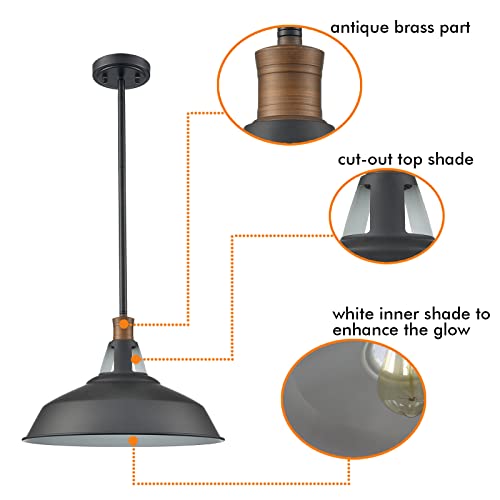 Black Pendant Light Farmhouse Rod Hanging Barn Pendant Light Fixture