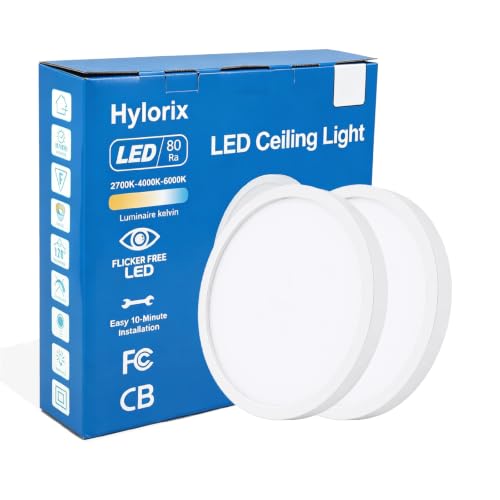 16in 32W 3CCT Commercial LED Flush Mount Ceiling Light White (White)