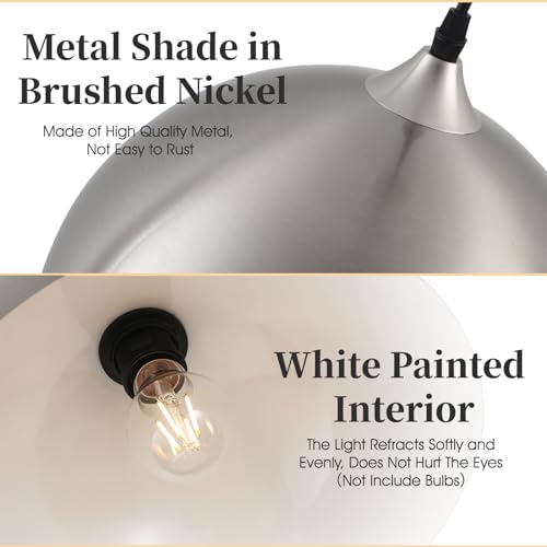 Brushed Nickel Pendant Light Kitchen Island 3 Pack (3 Count)
